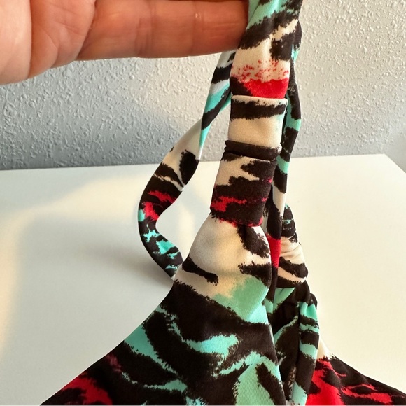 RADIO FIJI | Two Piece Halter Bikini Set Animal Print | Red Blue Black | Small - Picture 7 of 11